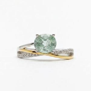 Bague Zirkaé - Argent 925 avec Zircon Naturel Vert-Bleu et Zircons