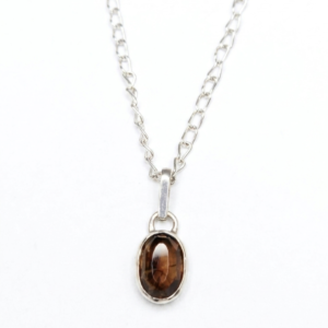 Pendentif Bruno - Argent 925 et Zircon Brun Naturel du Cameroun